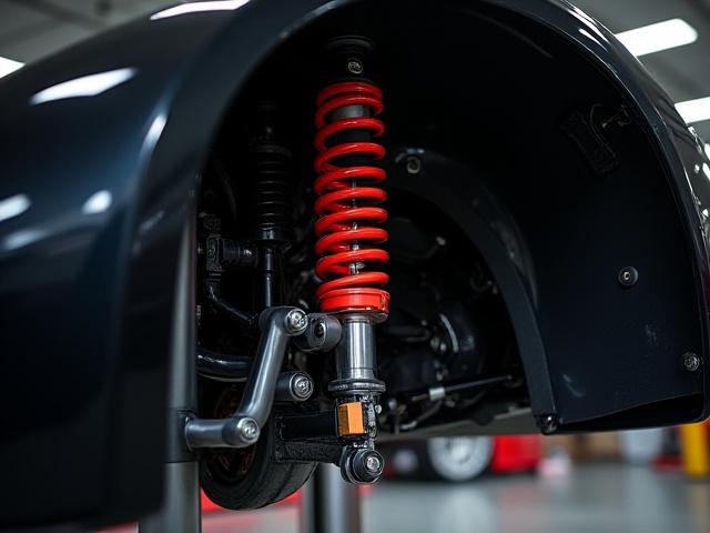 Sportfahrwerk mit markanten Federn und Dämpfern