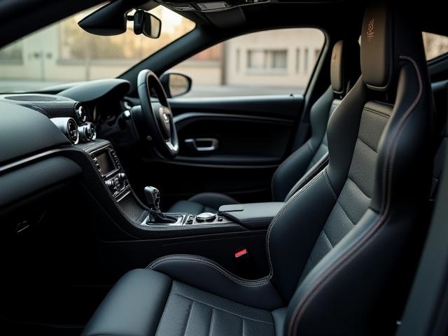 Luxuriöses, maßgeschneidertes Autointerieur mit Alcantara und Carbon