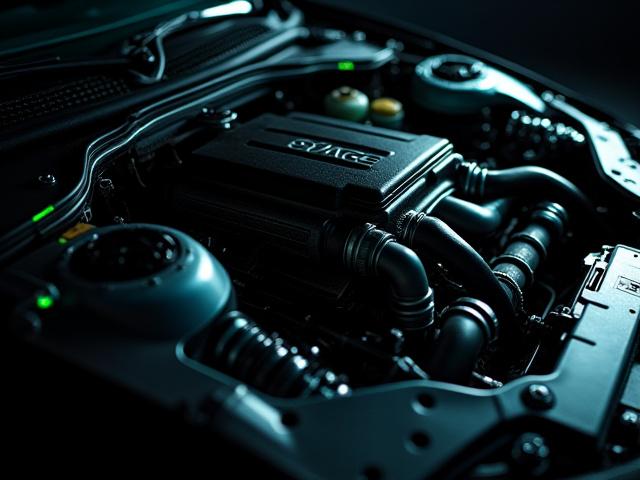 Motorraum eines leistungsgesteigerten Sportwagens