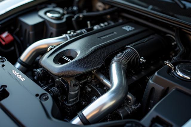 Detaillierter Blick in einen getunten Motorraum